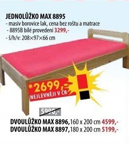 Jednolůžko MAX 2 - 90 x 200 cm lak