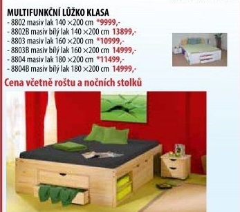 Multifunkční dvoulůžko KLASA 140x200
