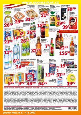 akční leták ESO MARKET 24.5.2017-4.6.2017