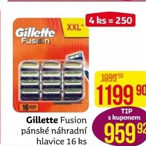 Náhradní hlavice pánské Gillette Fusion
