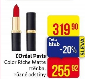 Rtěnka Color Riche L’Oréal