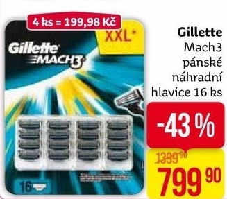 Náhradní hlavice pánské Mach 3 Gillette