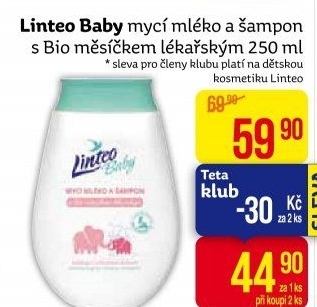 Šampon a mycí mléko dětské Baby Linteo