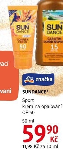 Krém na opalování OF 50 Sport Sundance