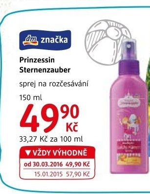 Sprej na vlasy pro snadné rozčesávání Prinzessin Sternenzauber