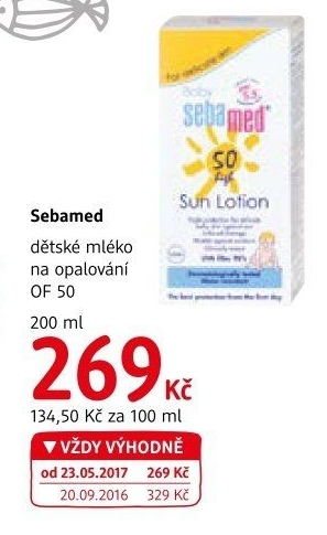 Mléko na opalování dětské OF 50 Sebamed Baby