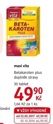 Doplněk stravy Beta-karoten plus Premium MaxiVita
