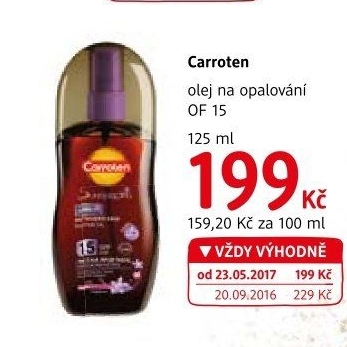 Olej na opalování OF 15 Carroten