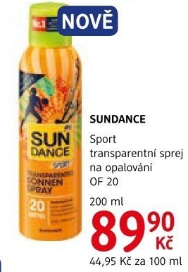 Sprej transparentní na opalování OF 20 Sport Sundance