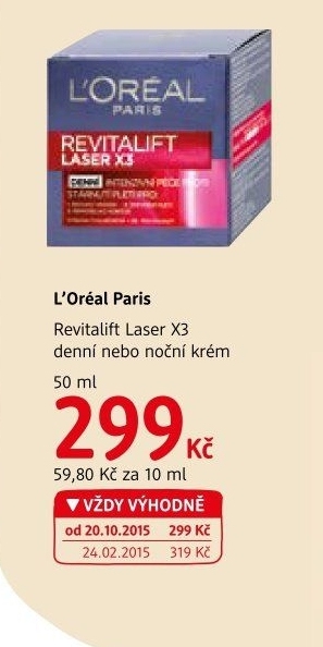 Krém pleťový proti vráskám Laser X3 Renew Revitalift L'Oréal