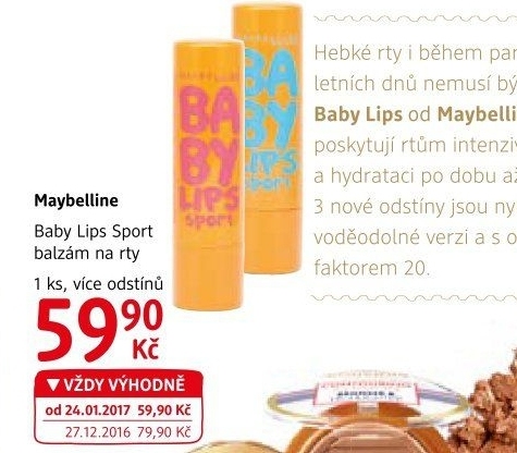 Balzám na rty Baby lips Sport Maybelline