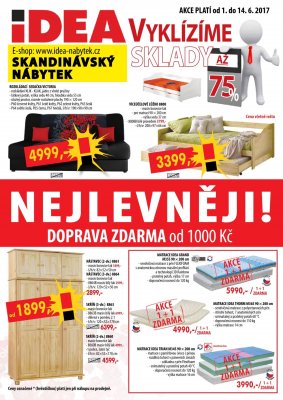 akční leták IDEA nábytek 1.6.2017-14.6.2017