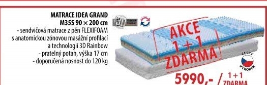 Matrace s potahem IDEA GRAND 90 x 200 - Akce 1+1 ZDARMA