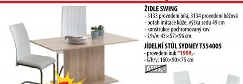 Jídelní židle SWING bílá