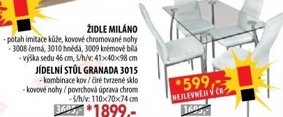Jídelní židle MILÁNO černá