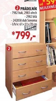 Prádelník se zásuvkami 7982