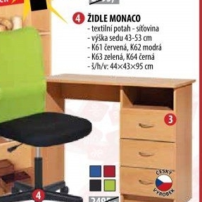 Kancelářská židle MONACO červená K61