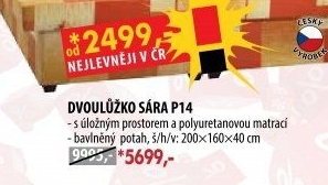 Dvoulůžko SÁRA s úložným prostorem