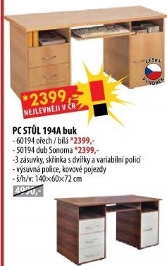 Stůl na počítač 194 buk