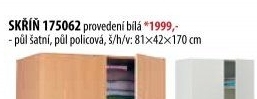 Skříň 2dveřová 175062 bílá