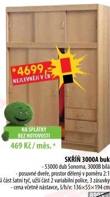 Skříň s posuvnými dveřmi 3000