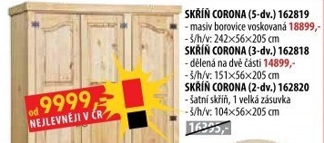 Skříň 5dveřová CORONA vosk 162819