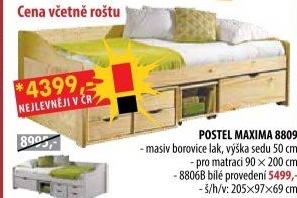 Jednolůžko se zásuvkami MAXIMA