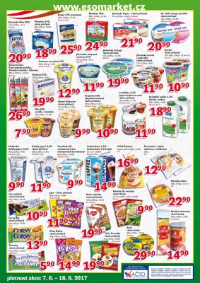 akční leták ESO MARKET 7.6.2017-18.6.2017