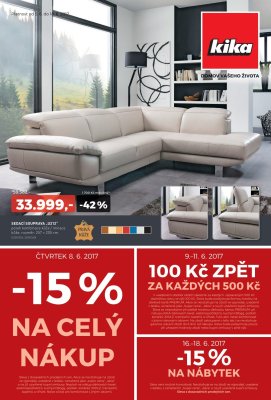 akční leták Kika nábytek 5.6.2017-18.6.2017