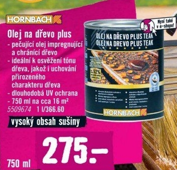 Olej na dřevo plus Hornbach