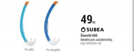 ŠNORCHL500PRODOSPĚLÉMODRÝ