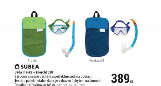 SADAMASKA+ŠNORCHL520NAŠNORCHLOVÁNÍPRODOSPĚLÉMODRO-TYRKYSOVÁ