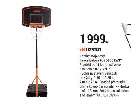 DĚTSKÝSTOJANOVÝBASKETBALOVÝKOŠB200EASY