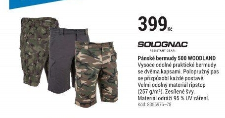 BERMUDY500WOODLANDMASKOVACÍZELENÉ