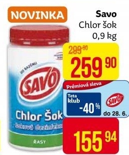 Přípravek do bazénu Chlor Šok Savo