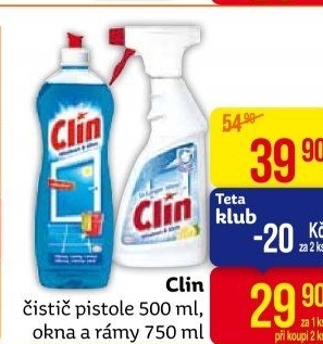 Čistič oken a rámů Clin