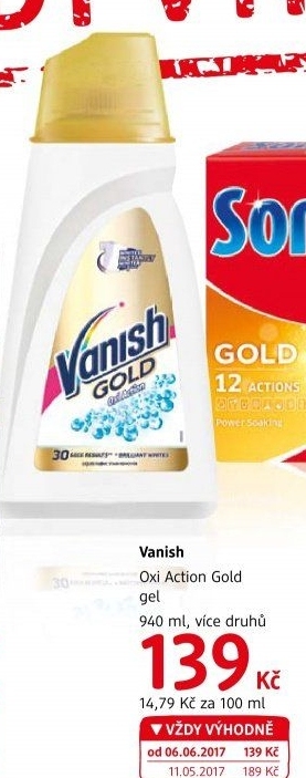 Odstraňovač skvrn gelový Gold Oxi Action Vanish