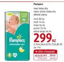 Pleny dětské Pampers New Baby Dry