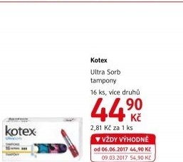 Tampony UltraSorb Kotex