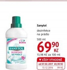 Dezinfekční čistič na prádlo Sanytol