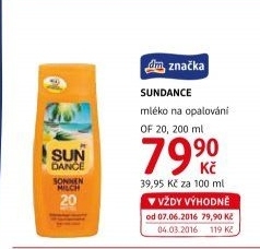 Mléko na opalování OF 20 Sundance