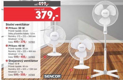 Stolní ventilátor Sencor SFE 2320WH