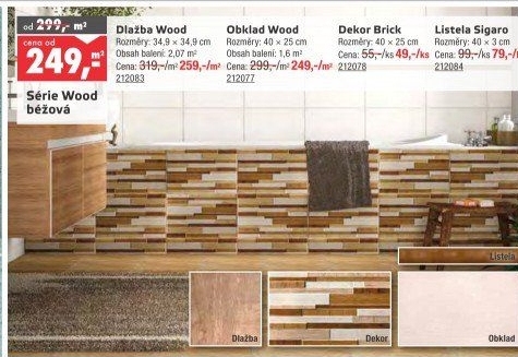 Dlažba Wood beige Anytrade