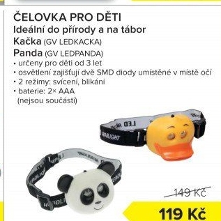 Dětská čelovka Auto Kelly