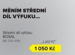 Střední díl výfuku Bosal