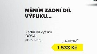 Zadní díl výfuku Bosal