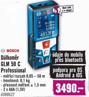 Laserový dálkoměr Bosch GLM 50 C