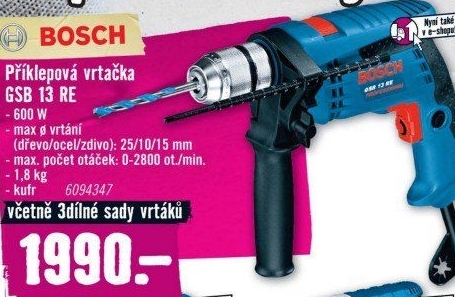 Příklepová vrtačka Bosch GSB 13 RE