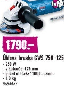 Úhlová bruska Bosch GWS 750-125