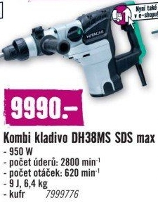 Vrtací a sekací kladivo SDS MAX Hitachi DH38MS